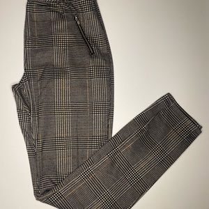 Straight leg plaid dress pants